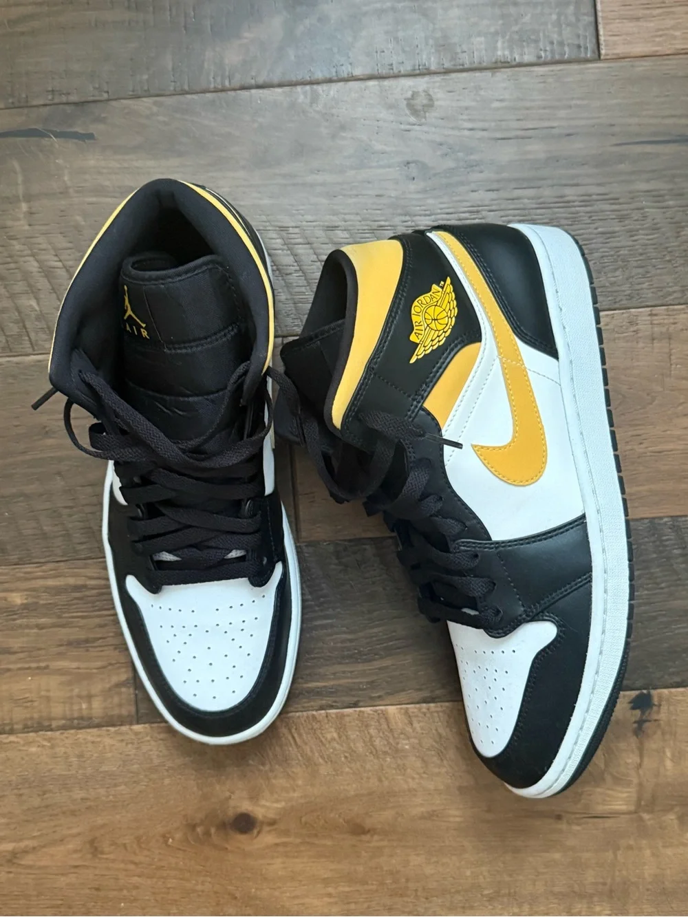 Jordan Black White with Gold Jumpman High-Top Sneakers